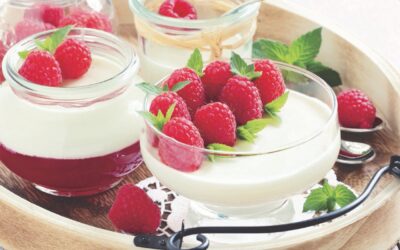Mousse di yogurt bio con salsa ai frutti rossi